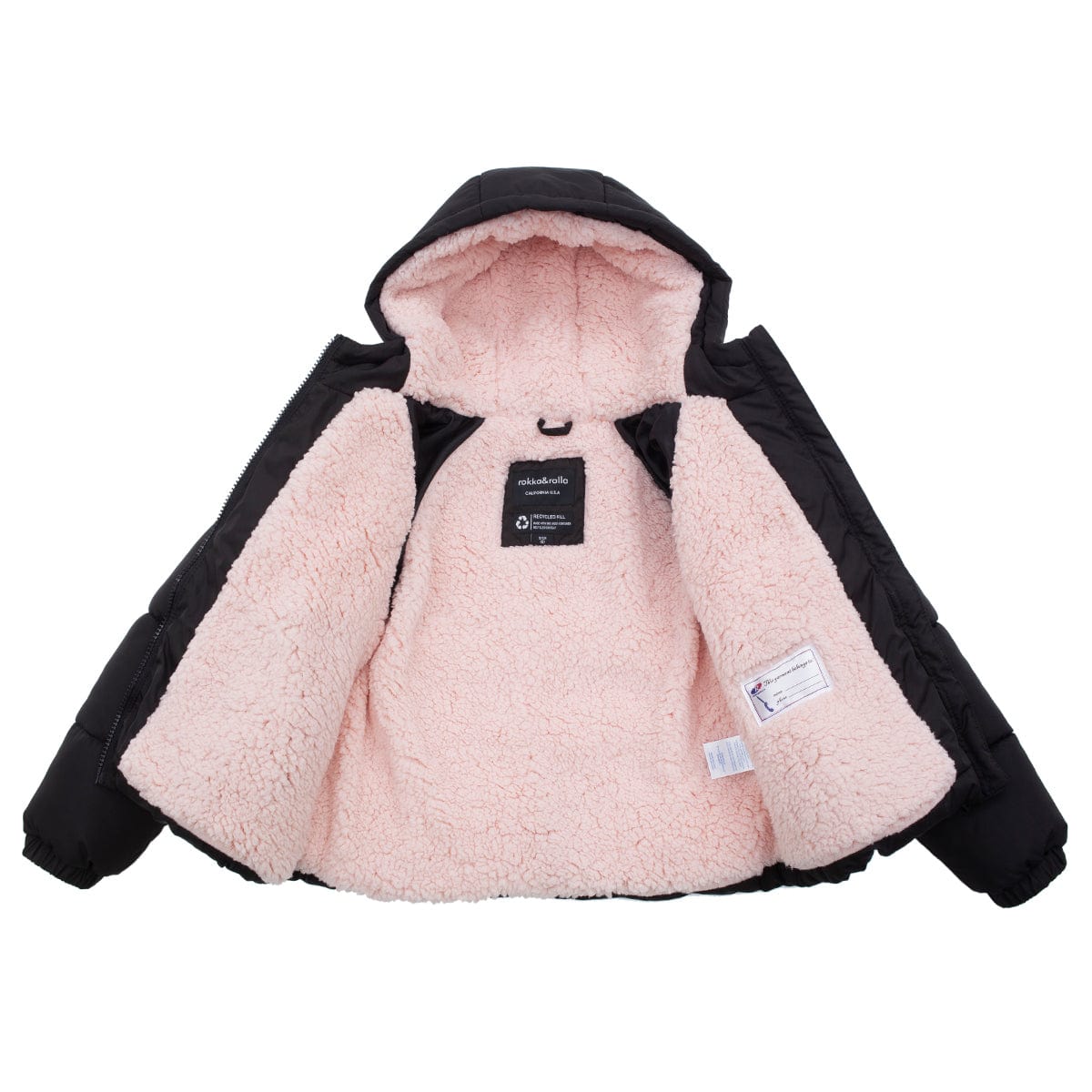 Girls' Heavyweight Puffer Jacket Sherpa Lined Bubble Coat Coats & Jackets Rokka & Rolla