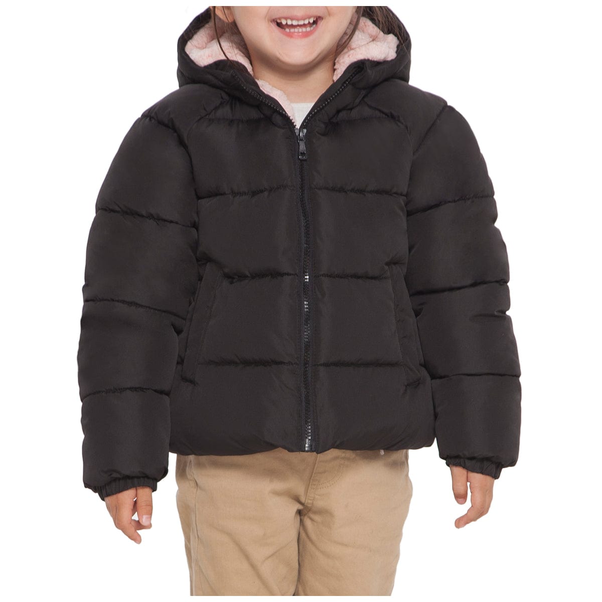 Girls' Heavyweight Puffer Jacket Sherpa Lined Bubble Coat Coats & Jackets Rokka & Rolla