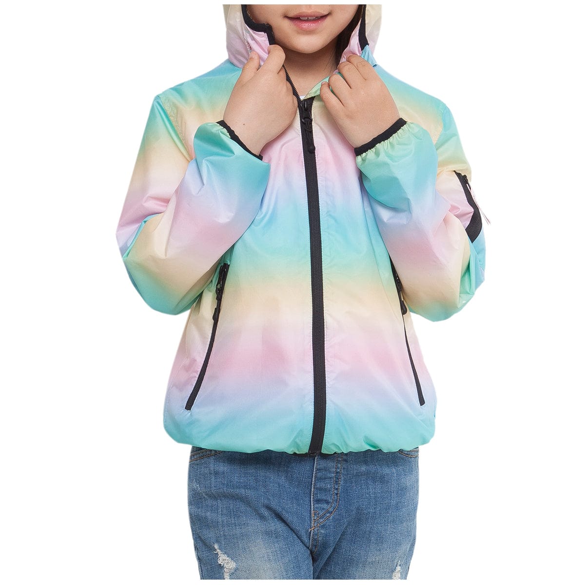 Girls' Lightweight Hooded Windbreaker Coats & Jackets Rokka & Rolla