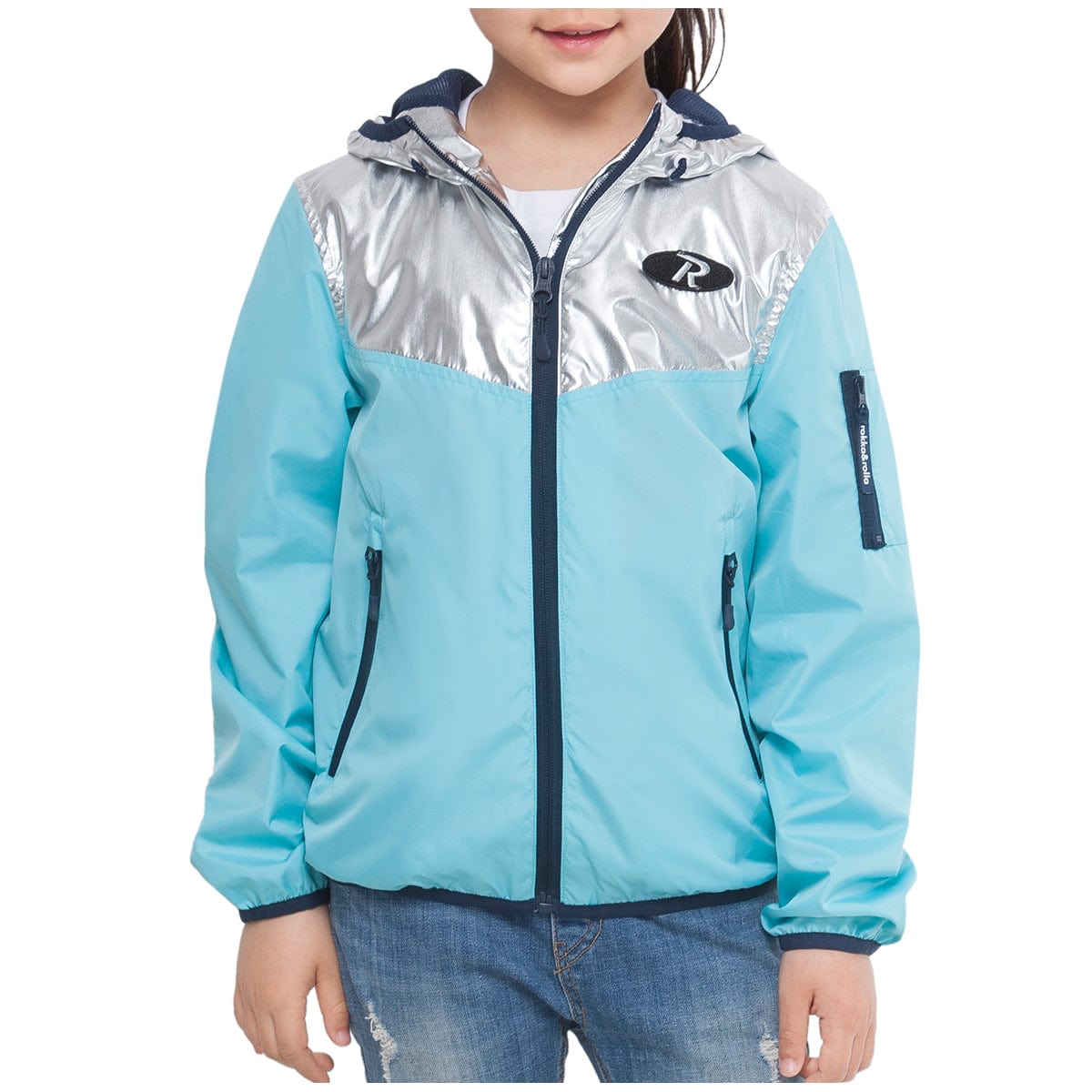 Girls' Lightweight Hooded Windbreaker Coats & Jackets Rokka & Rolla