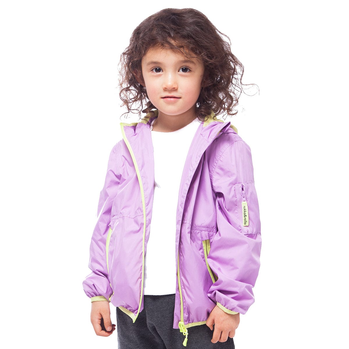 Girls' Lightweight Hooded Windbreaker Coats & Jackets Rokka & Rolla