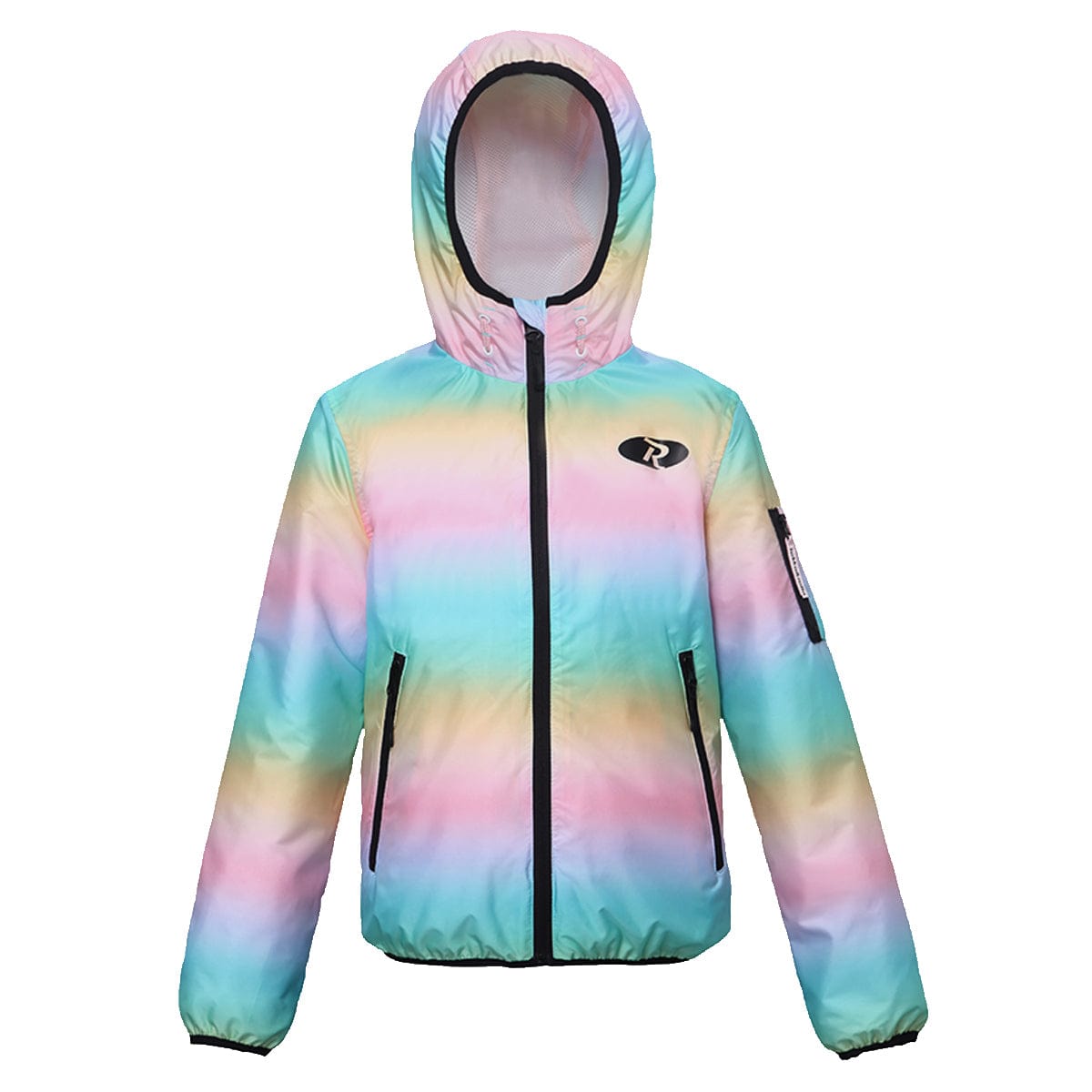 Girls' Lightweight Hooded Windbreaker Coats & Jackets XS (4-5) / Rainbow Sherbet Rokka & Rolla