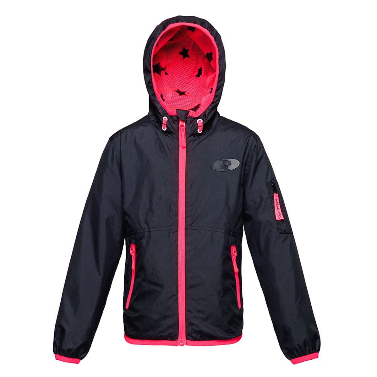Girls' Lightweight Hooded Windbreaker Coats & Jackets XS (4-5) / Rich Black Rokka & Rolla
