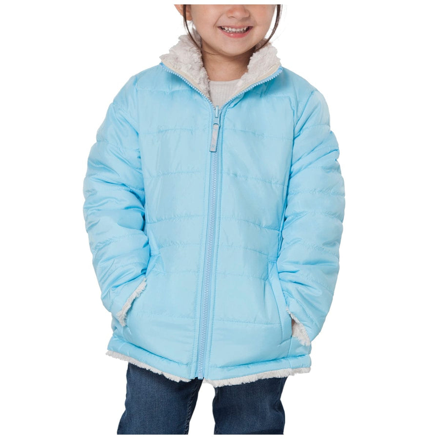 Girls' Reversible Sherpa Fleece Puffer Jacket Coats & Jackets Rokka & Rolla