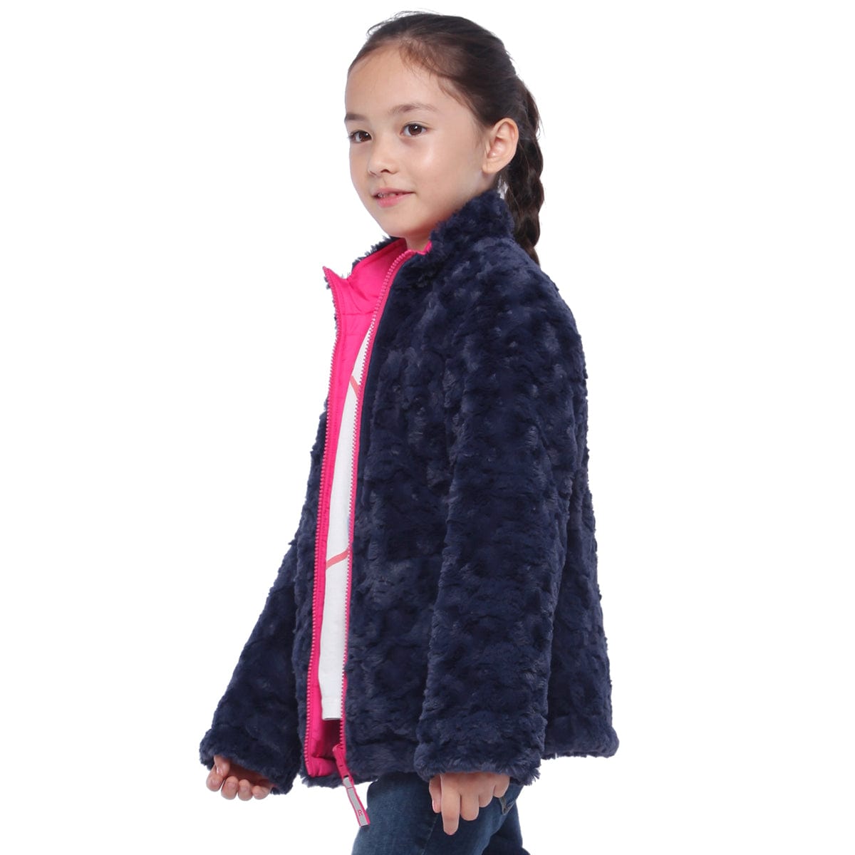 Girls' Reversible Sherpa Fleece Puffer Jacket Rokka & Rolla