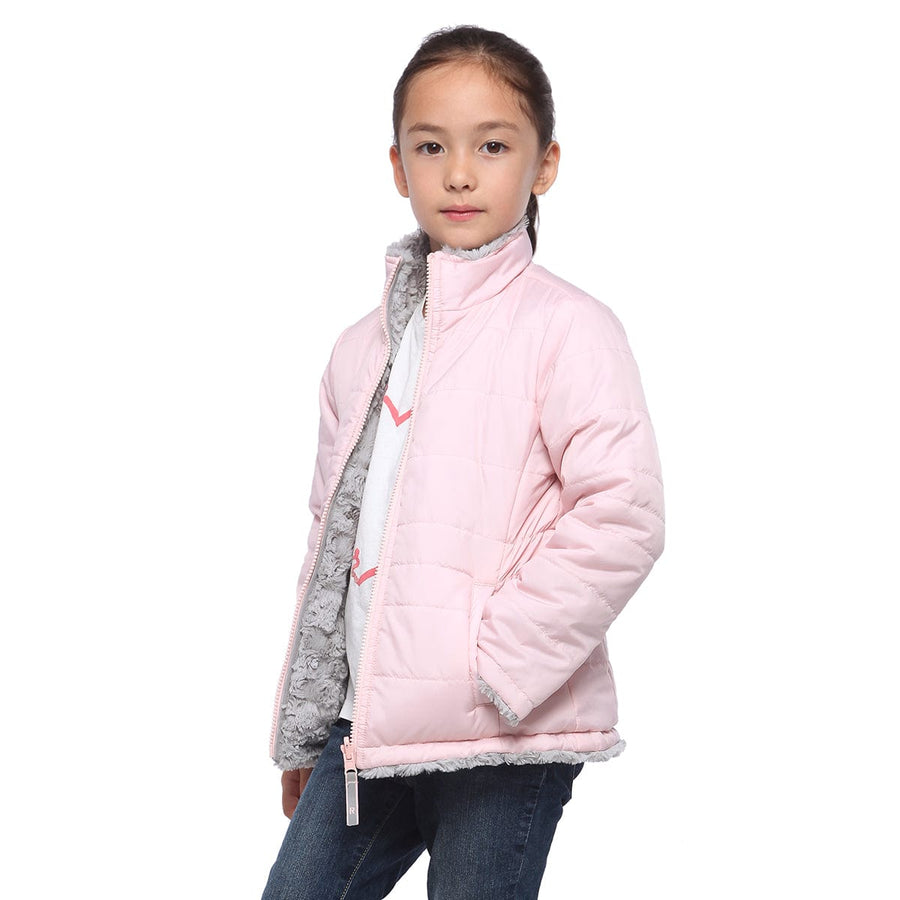 Girls' Reversible Sherpa Fleece Puffer Jacket Rokka & Rolla