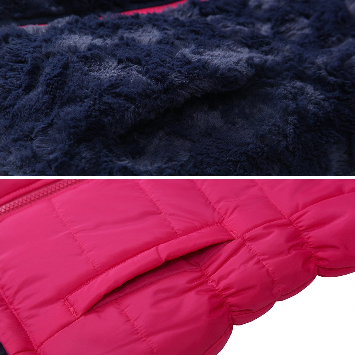 Girls' Reversible Sherpa Fleece Puffer Jacket Rokka & Rolla