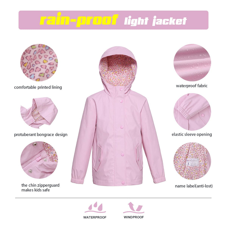 Girls' Waterproof Rubber Slicker Rain Jacket Rain Suits Rokka & Rolla