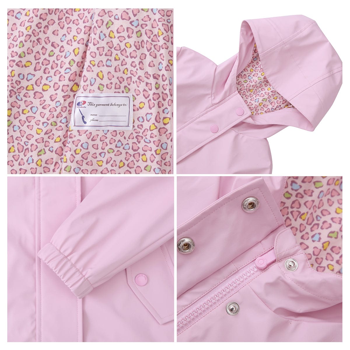 Girls' Waterproof Rubber Slicker Rain Jacket Rain Suits Rokka & Rolla