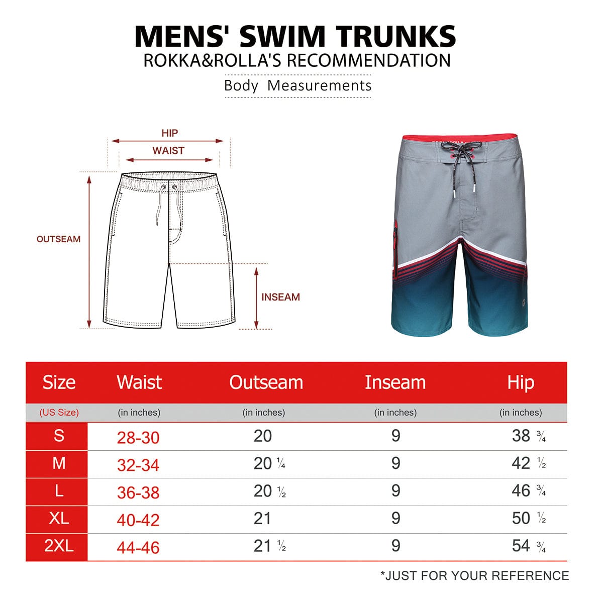 Men's 4-Way Stretch Beach Shorts Rokka & Rolla
