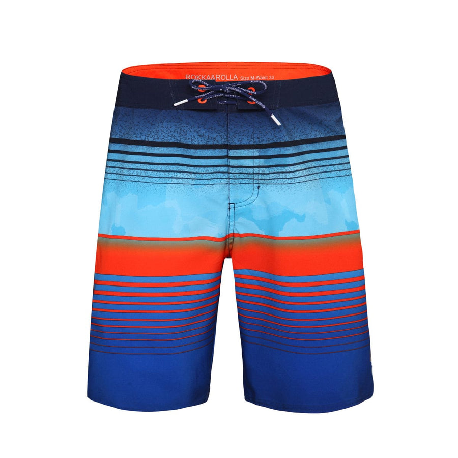 Men's 4-Way Stretch Beach Shorts S / Fantasy Stripe Rokka & Rolla