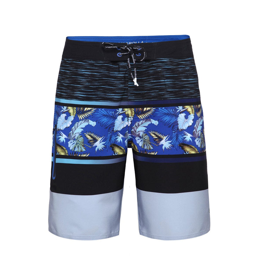 Men's 4-Way Stretch Beach Shorts S / Leaves Color Block Rokka & Rolla
