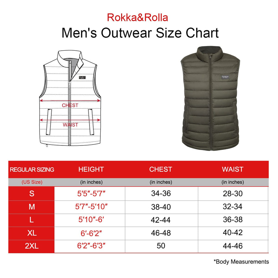 Men's Packable Puffer Vest Vests Rokka & Rolla