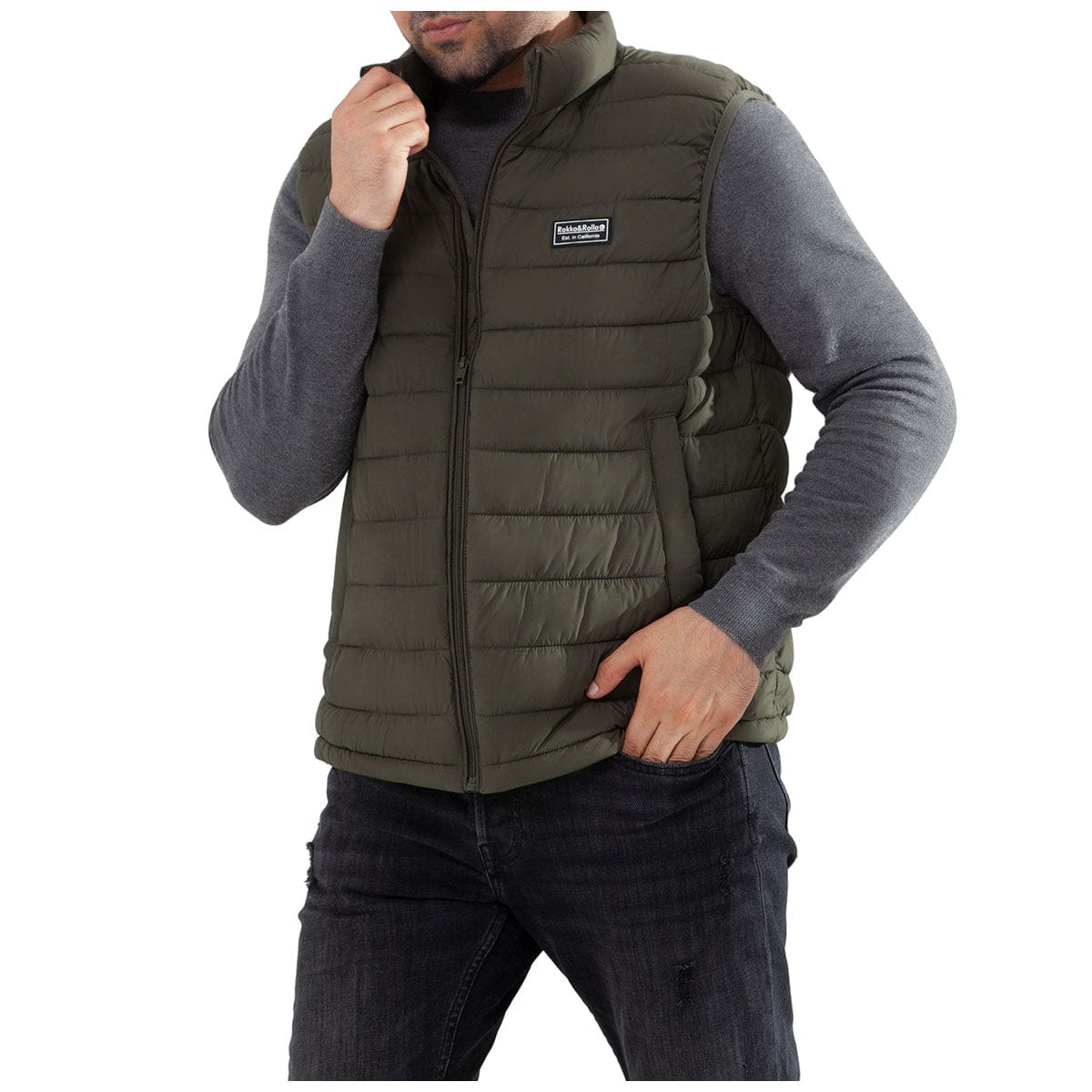 Men's Packable Puffer Vest Vests Rokka & Rolla