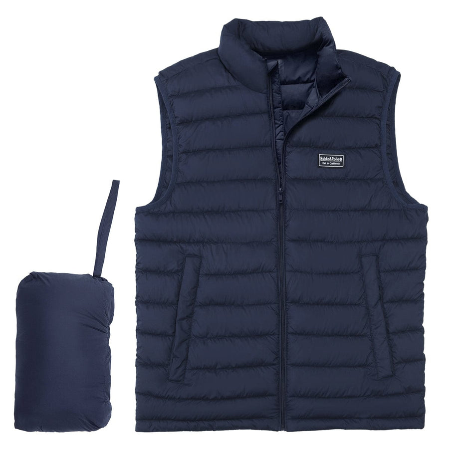 Men's Packable Puffer Vest Vests S / Navy Rokka & Rolla