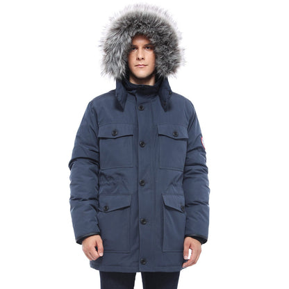 Men's Parka Jacket with Faux Fur Hood Rokka & Rolla
