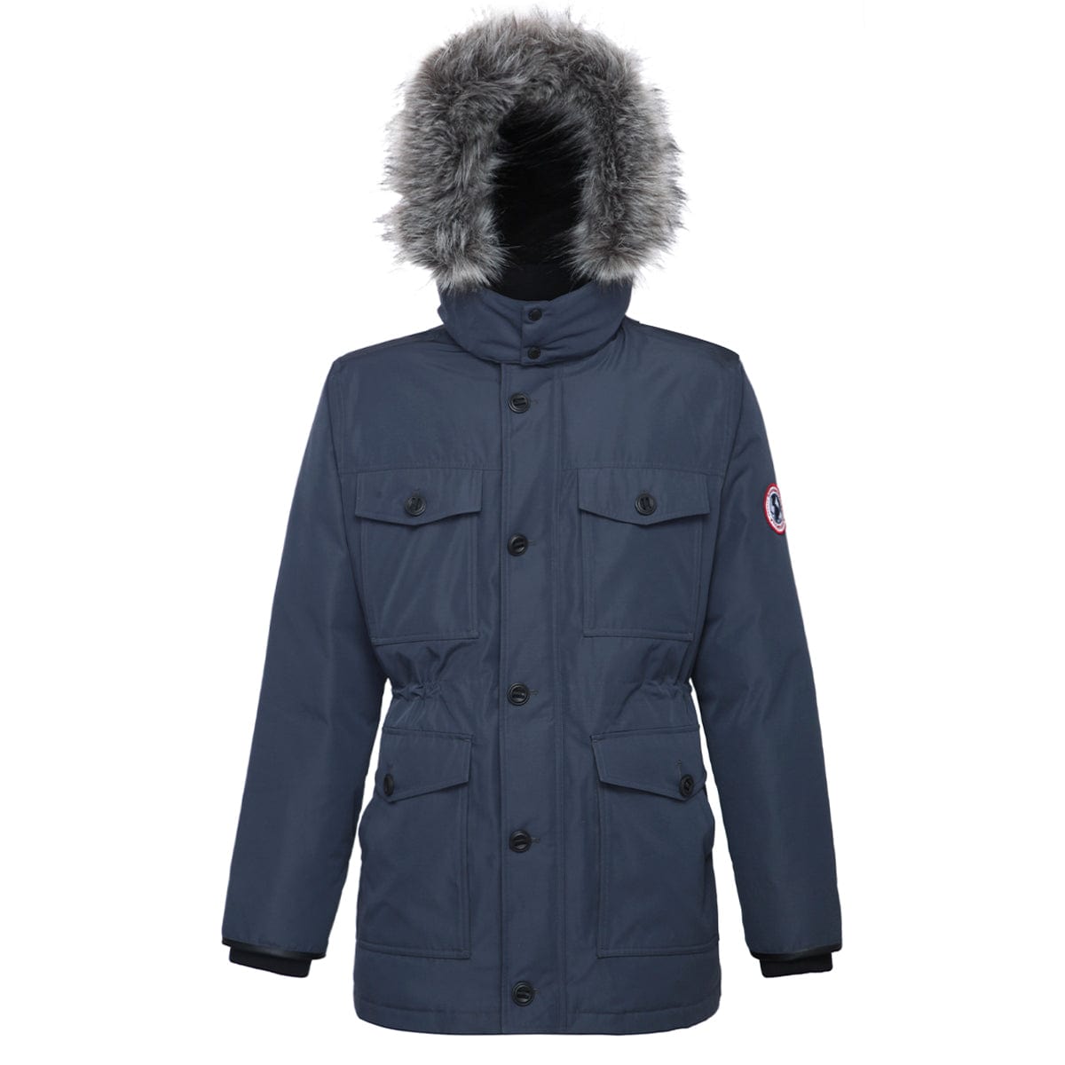 Men's Parka Jacket with Faux Fur Hood S / Castlerock Rokka & Rolla
