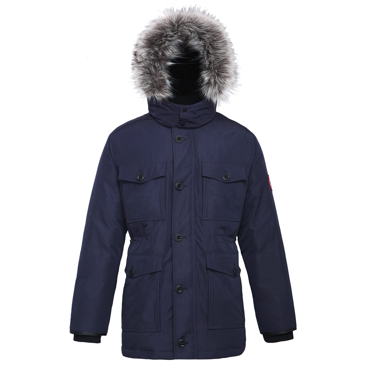 Men's Parka Jacket with Faux Fur Hood S / Night Sky Rokka & Rolla