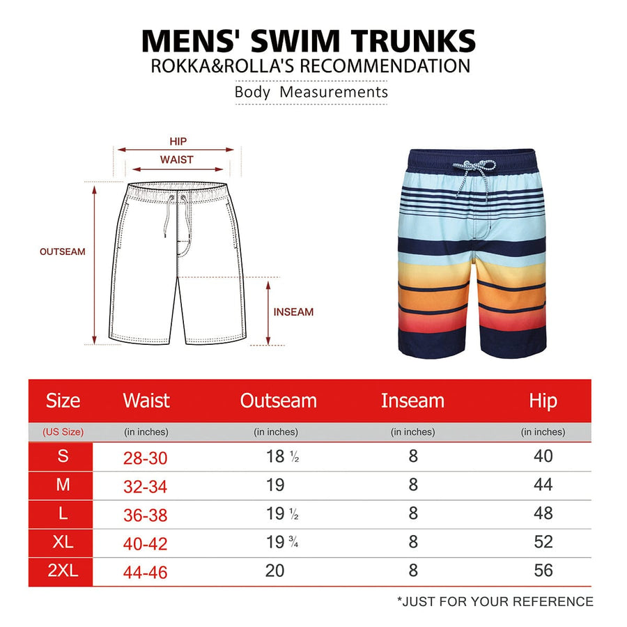 Men's Quick Dry Mesh Lined Swim Trunks Rokka & Rolla
