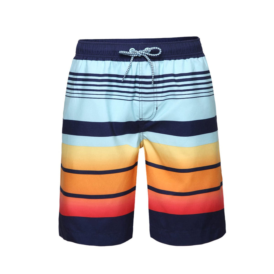 Men's Quick Dry Mesh Lined Swim Trunks S / Stripes Printed Rokka & Rolla