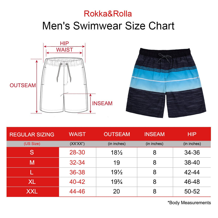 Men's Quick Dry Mesh Lined Swim Trunks Swimwear Rokka & Rolla