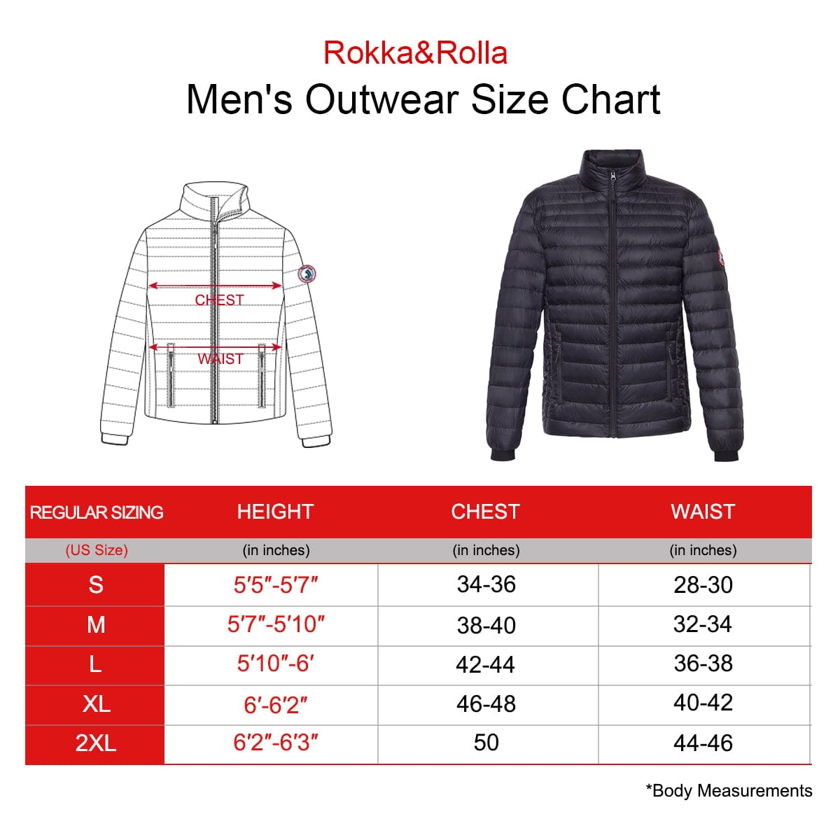 Men's Ultra Light Packable Down Puffer Jacket Rokka & Rolla