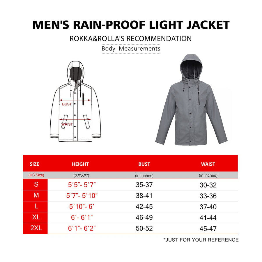 Men's Waterproof Rubber Slicker Rain Jacket Rain Suits Rokka & Rolla