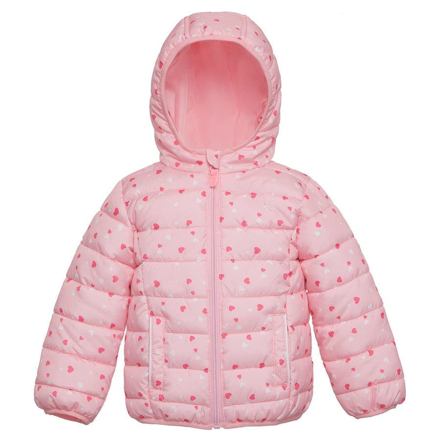 Toddler Girls' Lightweight Puffer Jacket Baby & Toddler Outerwear 2T / Pink Heart Rokka & Rolla