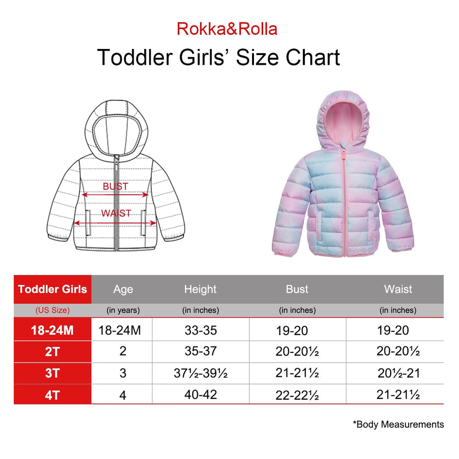 Toddler Girls' Lightweight Puffer Jacket Baby & Toddler Outerwear Rokka & Rolla