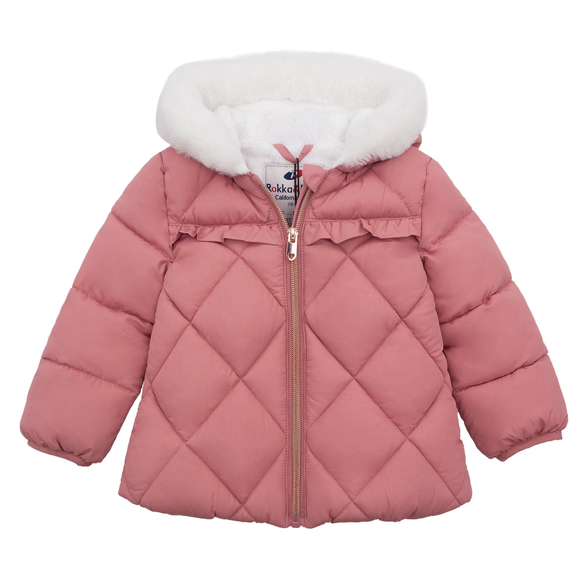 Toddler Girls' Soft Mini Fur Lining Hooded Puffer Jacket Baby & Toddler Outerwear Rokka & Rolla
