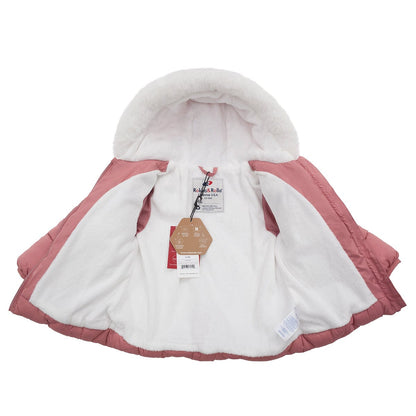 Toddler Girls' Soft Mini Fur Lining Hooded Puffer Jacket Baby & Toddler Outerwear Rokka & Rolla