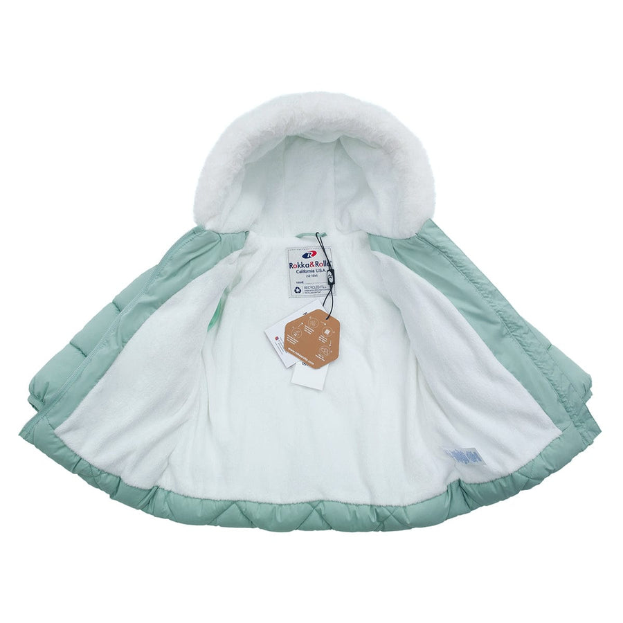 Toddler Girls' Soft Mini Fur Lining Hooded Puffer Jacket Baby & Toddler Outerwear Rokka & Rolla