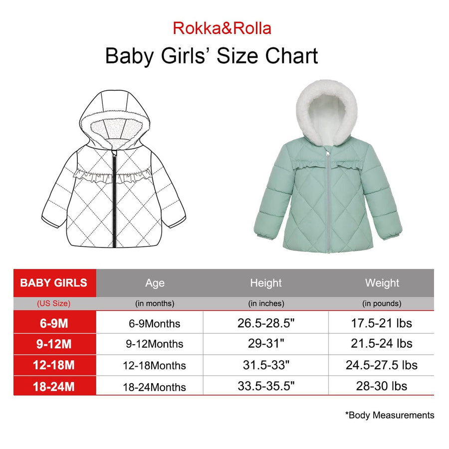Toddler Girls' Soft Mini Fur Lining Hooded Puffer Jacket Baby & Toddler Outerwear Rokka & Rolla
