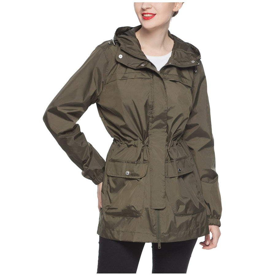 SNKSDGM Winter Coat for Women Lightweight Military Jacket Zip Up Snap  Buttons Utility Field Safari Anorak Outwear with Pocket