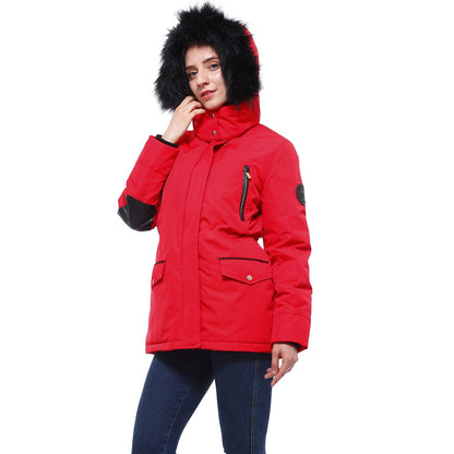Women's Parka Jacket with Faux Fur Hood Rokka & Rolla