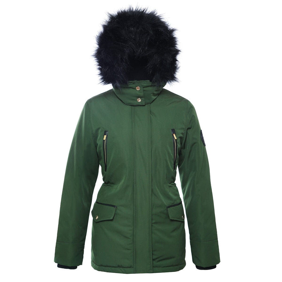 Women's Parka Jacket with Faux Fur Hood S (4-6) / Rifle Green Rokka & Rolla