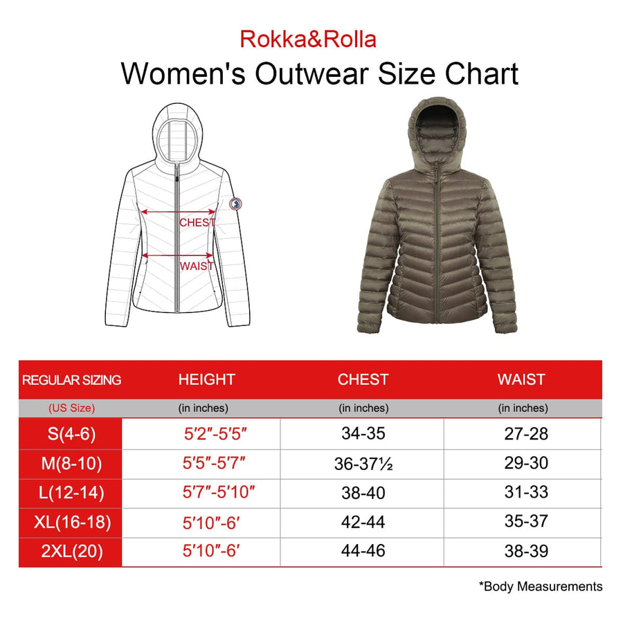 Women's Ultra Light Packable Down Puffer Jacket Rokka & Rolla