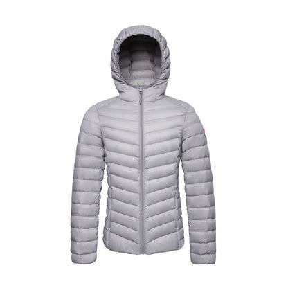 Women's Ultra Light Packable Down Puffer Jacket S (4-6) / Light Gray Rokka & Rolla