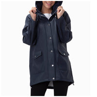 Ladies rubber 2024 waterproof jacket